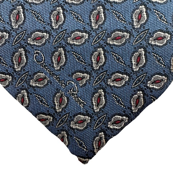 Oscar de la Renta Other - OSCAR DE LA RENTA Men's Leaf Neck Tie • blue, silver, red • office wedding party